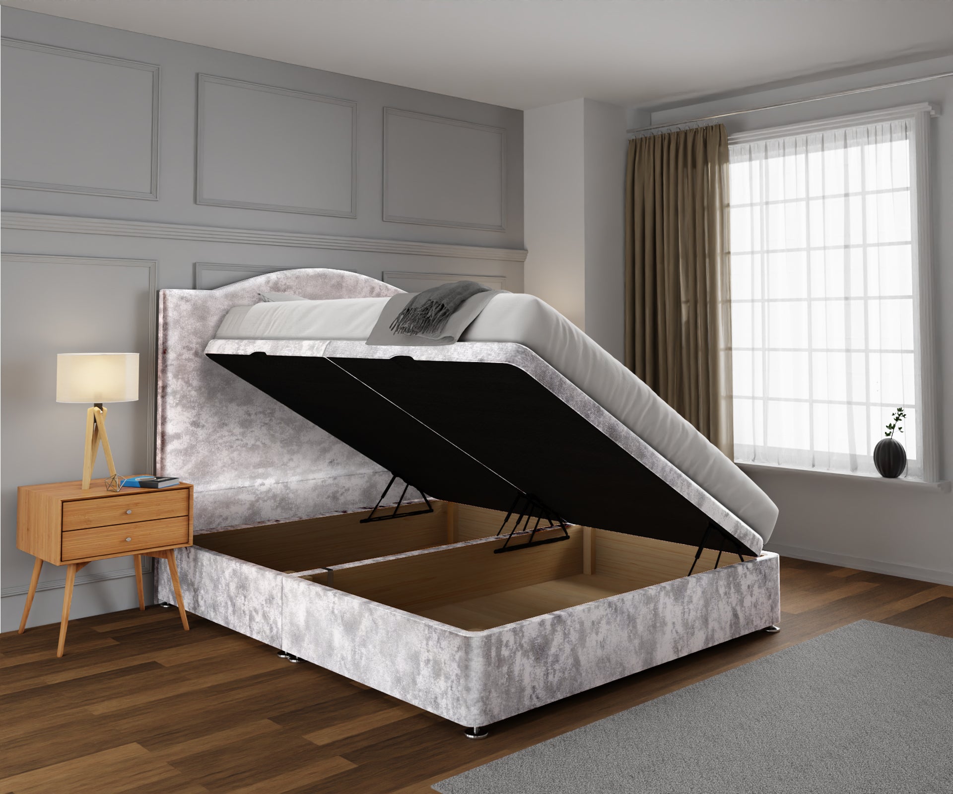 Rose Ottoman Storage Divan Bed Set